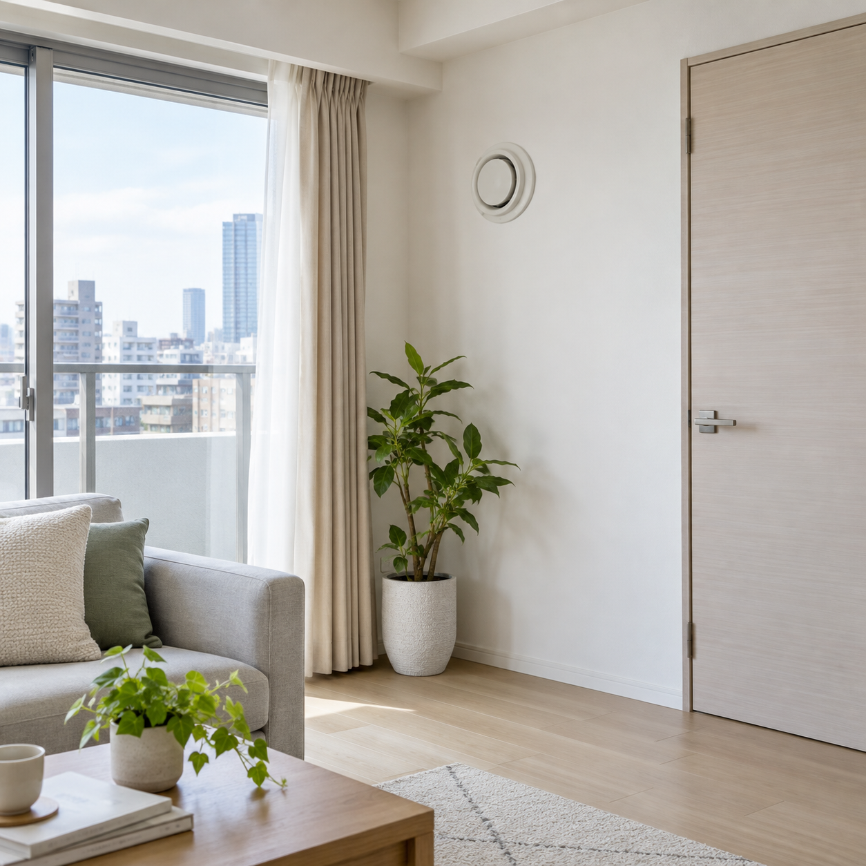 部屋の負圧と給気口の点検